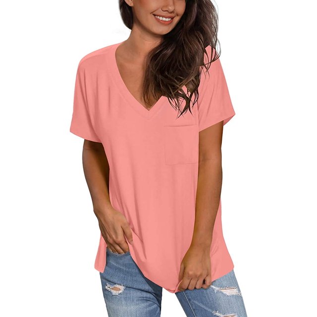 Women's Casual Solid T Shirts Twist Knot Tunics Tops Blouses