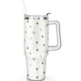 thumbnail image 2 of Merry Christmas 40 OZ Tumbler with Handle Rust Resistant Tumbler Cup Golden Pattern Thermal Insulated Coffee Mug for Spring Summer Tumbler for Outdoor Sports Wedding, 2 of 6