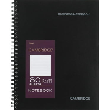 Cambridge Limited Notebook, Single Pack Black Spiral, Legal Ruled Office Journal & Notebook, 80 Sheets