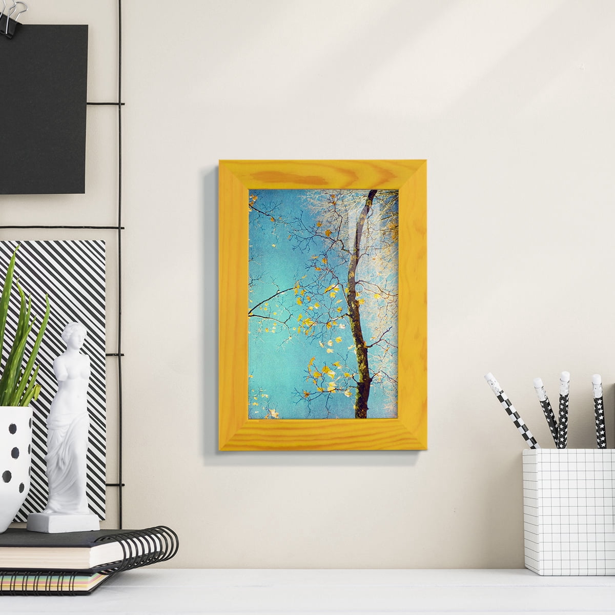 Autumn Tapestry III -Framed Print w/glass-Sunflower Yellow