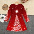 thumbnail image 5 of Girls' Long Sleeved Dresses Comfortable Christmas T-Shirt Dress Xmas Dress Up Outfits (Red2), 5 of 5