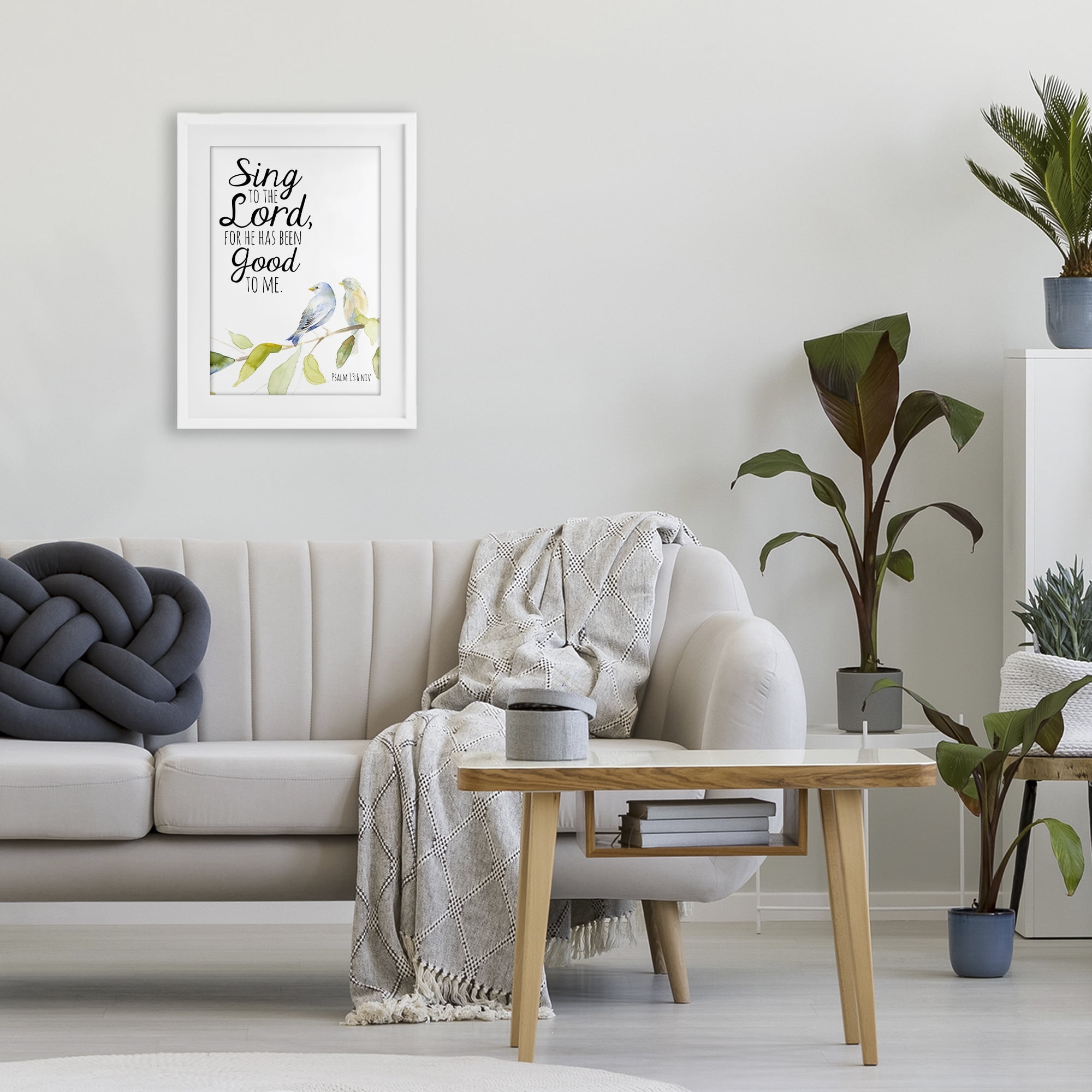 Stupell Industries Sing To The Lord White Framed Print Under Glass, design by Lanie Loreth