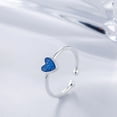 thumbnail image 3 of Simple Temperament Opening Korean Ring Ladies New Personality Epoxy Blue Love Ring, 3 of 4