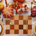thumbnail image 3 of Orange Checked Placemats Set of 4, Fall Orange Black Buffalo Plaid Washable Wipeable Table Mats for Dining Tables, Indoor Outdoor Kitchen Place Mats for Holiday Party Table Decor, 3 of 9