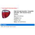 thumbnail image 2 of Right Tail Light Assembly - Compatible with 2004 - 2007 Chrysler Town & Country 2005 2006, 2 of 2
