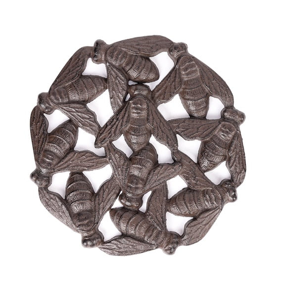 Sungmor Vintage Cast Iron Bees Stepping Stone,Rustic Garden Decorative Stone,Wear Resistant Stepping Mat,Outdoor Patio Pathway Accent for Lawn,Yard