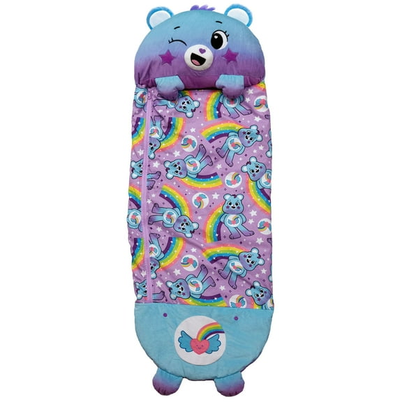 Happy Nappers: Care Bears Sleep Sack Medium - Dream Bright Bear - 54 x 20", 2-In-1: Plush Character Opens Into Sleeping Bag, Soft Play Animal, Kids 3 