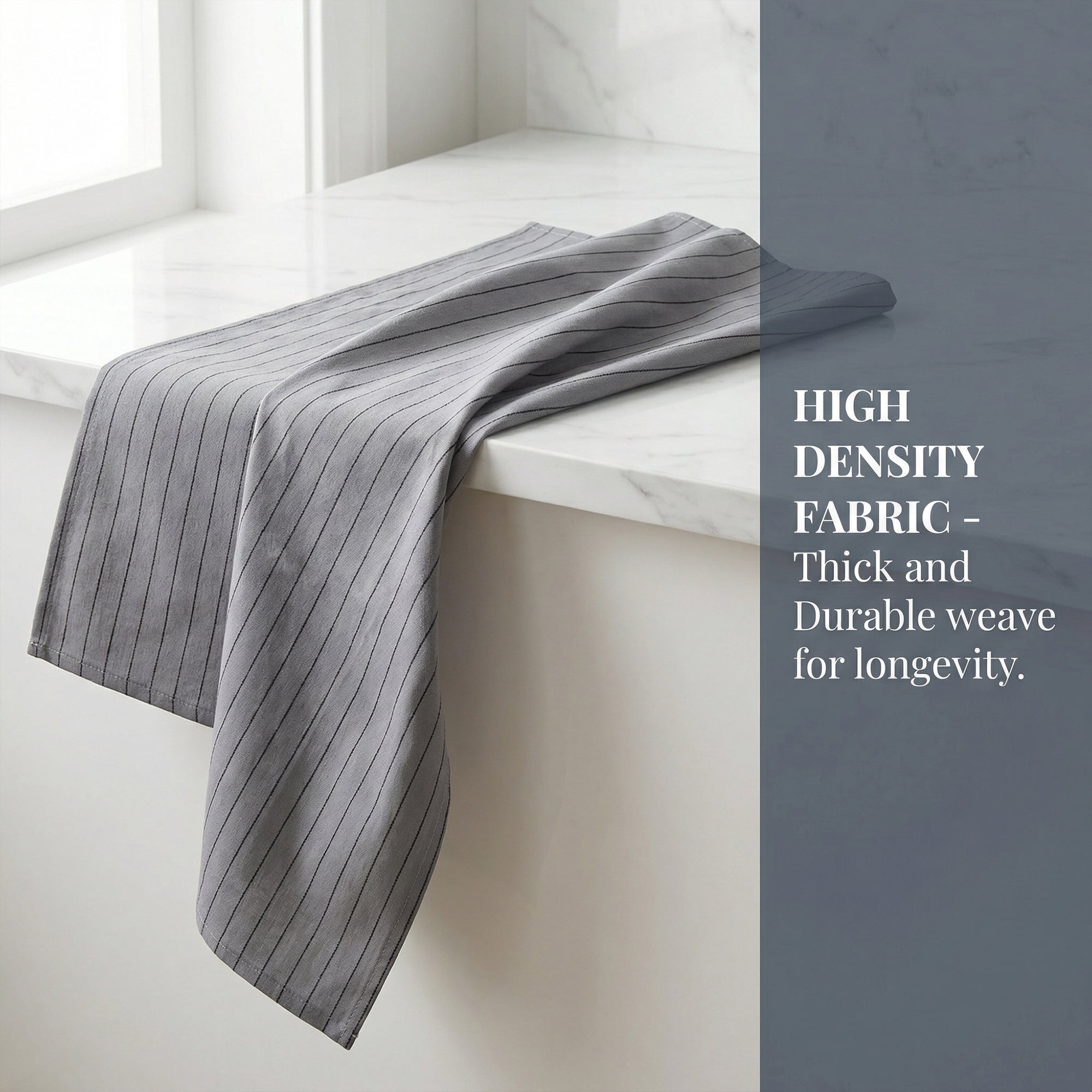 Unique Bargains 6Pcs Washable Reusable Table Dinner Napkins Gray Black 24x16inch
