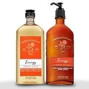Bain & amp; Body Works Aromatherapy Energy - Lotion corporelle orange + gingembre, 6,5 oz liq. + Gel douche & amp; Bain de mousse, 10 oz liq.