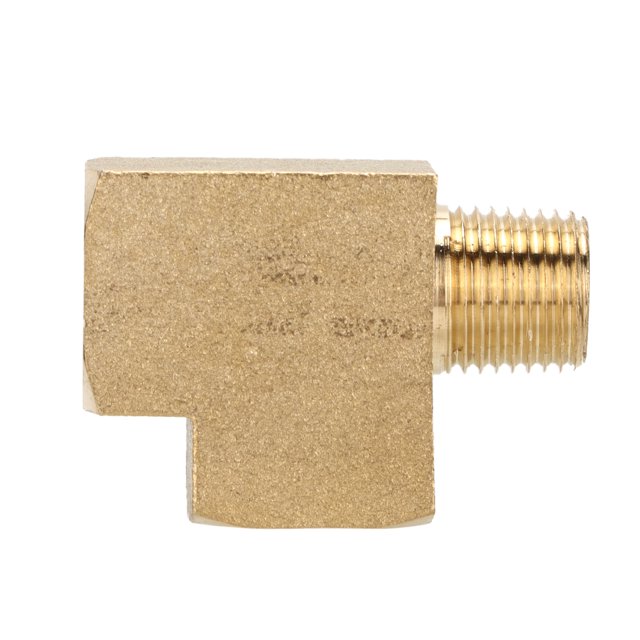 3 Way Brass Pipe Fitting, Anti-Corrosion 1/8in NPT Male Thread Elbow Brass Pipe Adapter Solid For Auto Modification