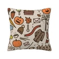 thumbnail image 1 of ZICANCN Decorative Throw Pillow Covers , Halloween Doodle Autumn Couch Sofa Decorative Knit Pillow Covers for Living Room Farmhouse 24"x24", 1 of 8