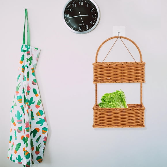 MERRYHAPY Organizador De Pared De Ratán Sintético Para Flores Y Artículos Variados Color Marrón Claro