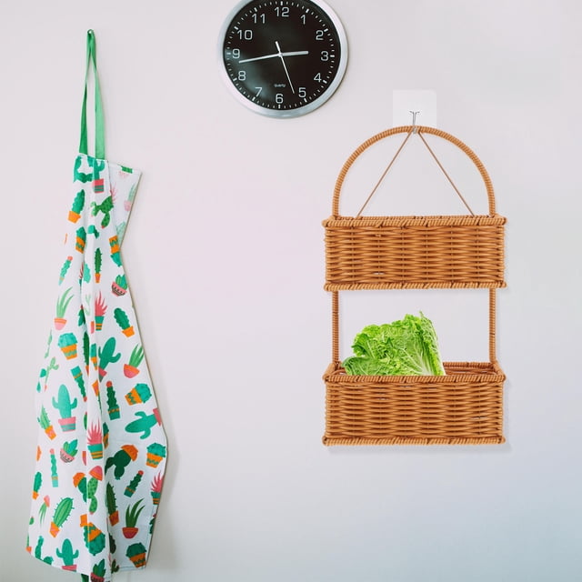 MERRYHAPY Organizador De Pared De Ratán Sintético Para Flores Y Artículos Variados Color Marrón Claro