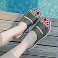thumbnail image 4 of Summer Leather Slipper Simple Rivet Sporty Wedge Plus Size Slipper for Women, 4 of 6