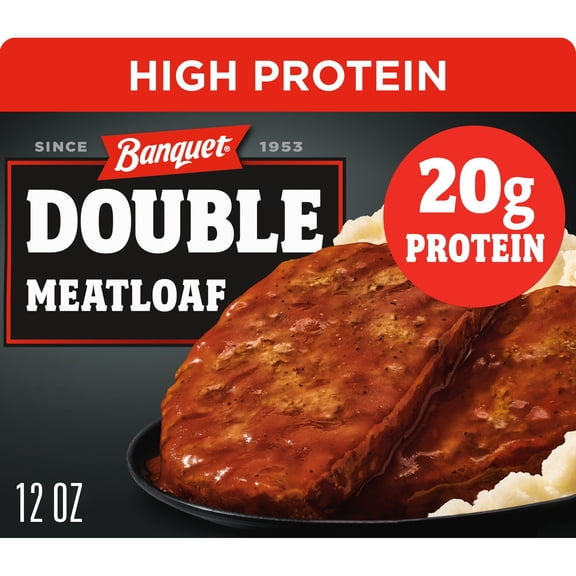 Banquet Double Meatloaf, 20g Protein, High Protein Frozen Meal, 12 oz.