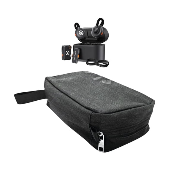 Hollyland Lark M2S Wireless Combo Microphone System Bundle with Maxell Folding Storage Travel Case
