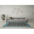 thumbnail image 3 of Ahgly Company Indoor Round Oriental Light Blue Industrial Area Rugs, 3' Round, 3 of 4