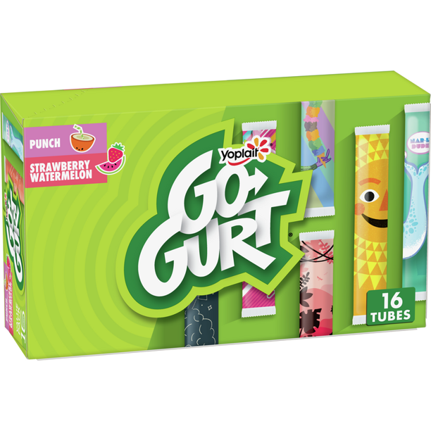 Yoplait Go Gurt Punch And Strawberry Watermelon Variety Pack 16 Tubes Walmart Com