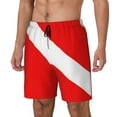 thumbnail image 2 of Mens Scuba Dive Flag Swim Trunks with Compression Liner 2 in 1 Quick Dry Beach Shorts, 2 of 7
