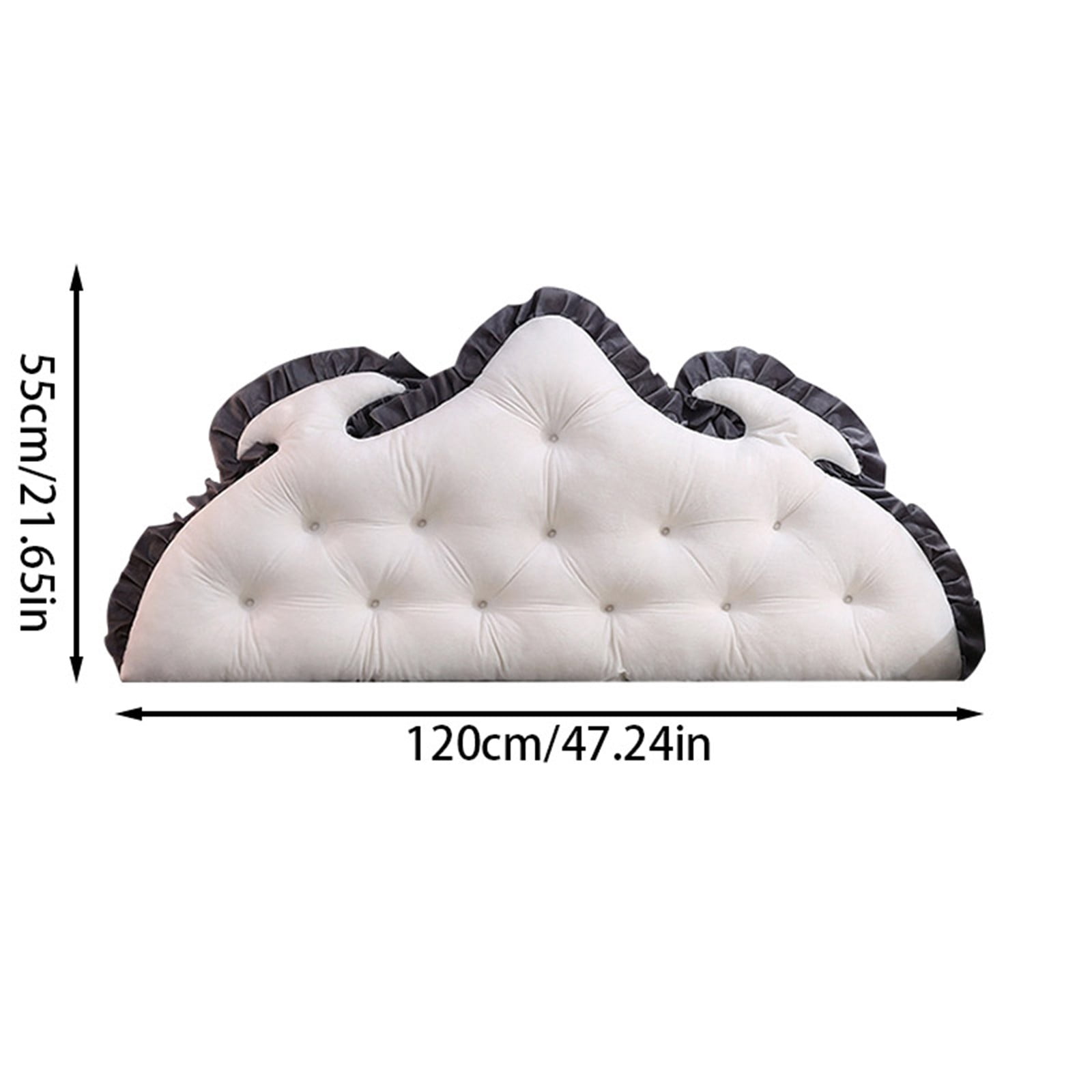 Reading Wedge Pillow for Bed Princess Style, Large Velvet Headboard Back Pillow for Bed Backrest Bedside Cushion 47x21in, Adult Family Sofa Couch Support