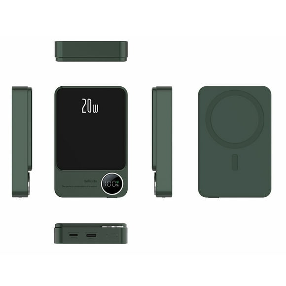 Magnetic Wireless Power Bank PD20W Fast Charging Device with LED Display Portable Mag-Safe Chargers Ultra-Slim External Battery Packs