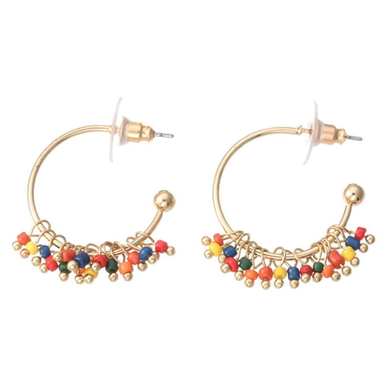 Bohemian Colorful Beads Hoop Earrings for Women Jewelry Bohemian Colorful Beads Hoop Earrings for Women Jewelry