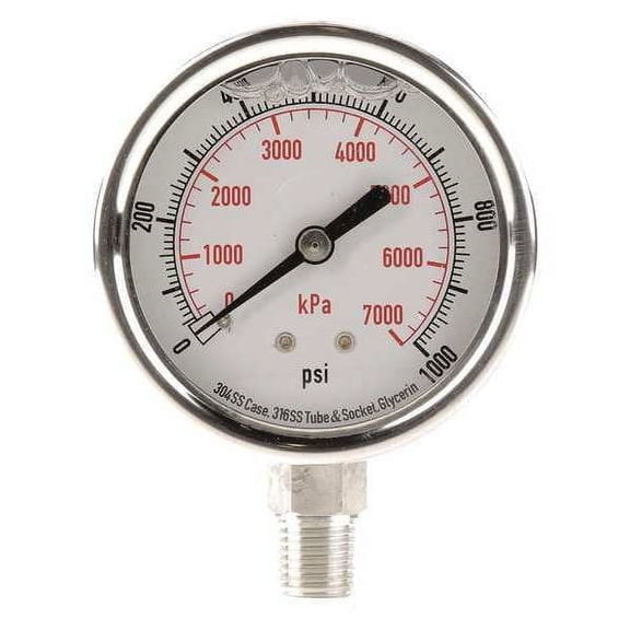 Manufacturer Varies Pressure Gauge,Liquid Filled,2-1/2 In 4CFJ1