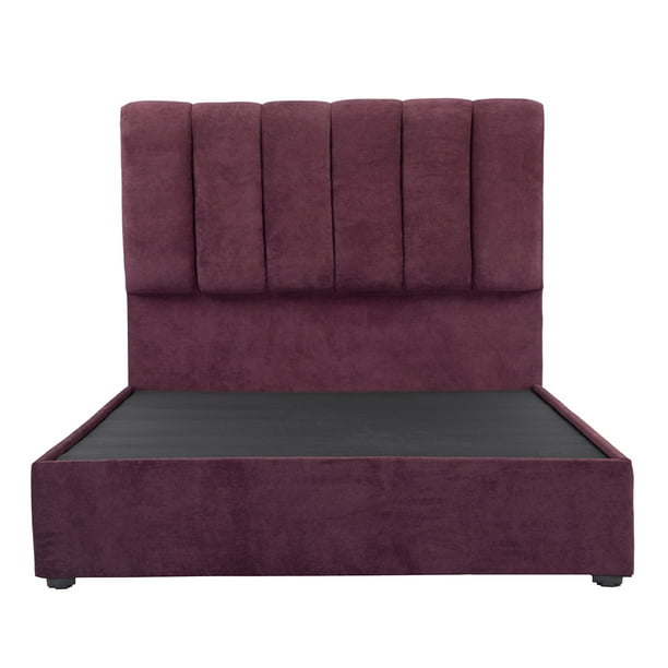 Recámara Matrimonial Kami Morado con Cabecera + Box Base Cama