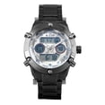 thumbnail image 1 of Mens Black Stainless Steel Case Digtial Quartz Wrist Watch White Date Display, 1 of 3