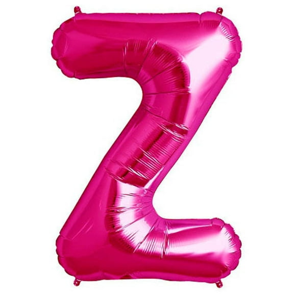 Northstar Alphabet Letter Z Shape Solid Jumbo Helium 34" Foil Balloon, Magenta