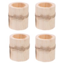 BERTDOMD 4Pcs Handmade Wooden Tea Light Candle Holders Votive Tealight Holders Wedding Party Birthday Christmas Holiday Decor