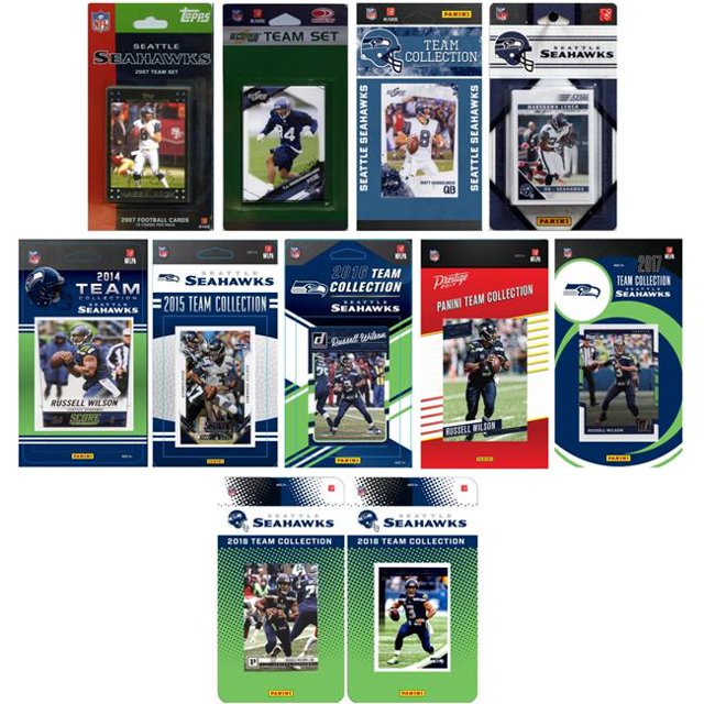 C&I Collectables SEAHAWKS1218TS NFL Seattle Seahawks 12 Different Licensed Trading Card Team Sets