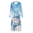 thumbnail image 5 of Tutolipy Christmas Nightgowns for Women Snowman Snowflake Printed Sleepwear Long Sleeve Loungewear Breathable Night Dress, 3XL, 5 of 7