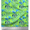 thumbnail image 1 of Soimoi Green Georgette Viscose Fabric Flower & Leaves Watercolor Fabric Prints By Yard 42 Inch Wide, 1 of 1