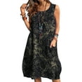 thumbnail image 4 of FASHIONWT Women Plus Size Sexy Sleeveless Round Neck Fashion Casual Floral Tank Knee Length Dress, 4 of 4