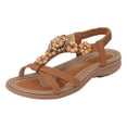 thumbnail image 5 of Rokment Womens Sparkly Sequin Flower Orthopedic Dress Sandals Beach Summer Comfortable Leather Arch Support Wedge Low Heel Slingback Walking Sandals B Size 8, 5 of 6