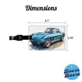 thumbnail image 3 of Classic Vintage Blue Sports Car Watercolor Faux Leather Travel Luggage Tag, 3 of 7