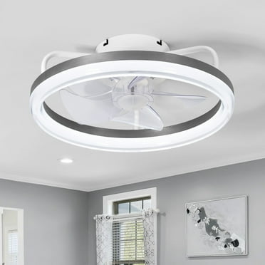 Breezary 16" 7-Blade Flush Mount Ceiling Fan with Light and Remote