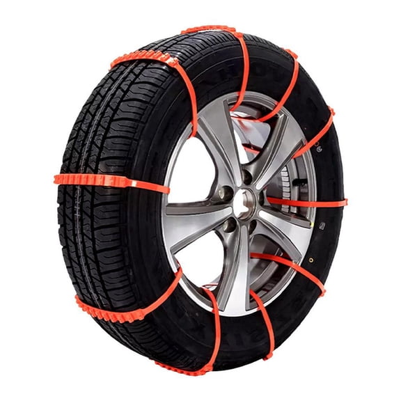 Emergency Snow Tire Chains Straps (10-Pack), Universal Anti-Skid Traction Ties for Car SUV Truck on Snow Mud Ice, Easy Installation Disposable Plastic Design