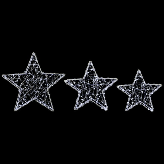 Northlight LED Lighted Stars Christmas Outdoor Decorations - 13.75" - White -Set of 3