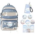 thumbnail image 1 of Mochila escolar de anime para estudiantes, bolsa de viaje informal con dibujos animados para niños y niñas, regalo para la temporada escolar (azul marino), 1 of 5