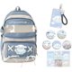 thumbnail image 1 of Mochila escolar de anime para estudiantes, bolsa de viaje informal con dibujos animados para niños y niñas, regalo para la temporada escolar (azul marino), 1 of 5