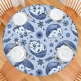 thumbnail image 2 of Blue Cute Hedgehog Round Fitted Tablecloth with Elastic Edge,Dining Table Cover Waterproof,Outdoor Round Tablecloth for Camping,Dining,Indoor and Outdoor, 2 of 7