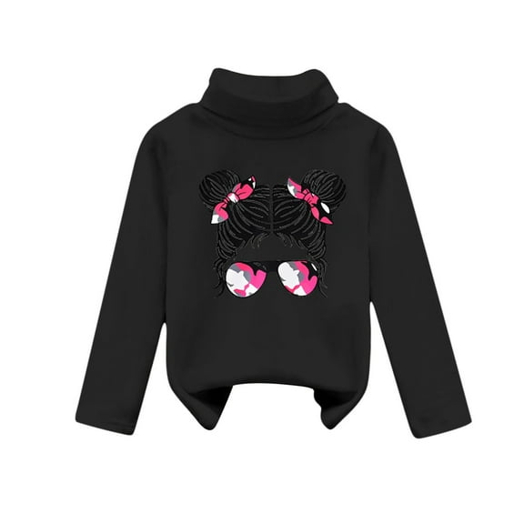 Iyufng Girls Sweatshirts,Fleece Graphic Cotton Crewneck Pullover Sweatshirt for Girls,Children's Small and Medium-sized Plush Thick Printed High Neck Fashion Tops,Teen Girls Pullover Tops