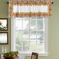 thumbnail image 3 of Thanksgiving Pumpkins Curtain Valances for Windows, Kitchen Valance Window Treatments Panel 2 Pack, Sunflowers Leaves Retro Pastoral Rod Pocket Short Curtains for Bathroom Bedroom 60 x 18 Inch, 3 of 8