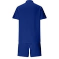 thumbnail image 3 of Rvwovn Men's Button-Down 2-Piece Set – Collar Chest Pocket Shirt & Casual Shorts Slim Fit Outfit, 3 of 5