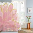 thumbnail image 4 of Shower Curtains for Bathroom, Pink Gold Waterproof Fabric Shower Curtain, Boho Modern Abstract Minimalist Aesthetic Flower Decorative Bathroom Curtain for Bathtub, 36"x72", No Hooks Included, 4 of 9