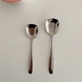thumbnail image 3 of Stainless Steel Soup Spoons Square Head Spoons Korean Style Square Sugar Spoon, Table Spoons Dinner Spoons Flat Square Spoon Set of 6, 3 of 6