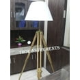 thumbnail image 3 of Marine Collectible Antique Brass Natural Teak Wood Home Decor Floor Standing Lamp Without Shade, 3 of 4