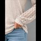 thumbnail image 5 of Blusas de Encaje de Larga para Mujer, Suéteres de Cuello en V A para Otoño 2025, Atuendos Elegantes e Informales de Invierno Albaricoque L, 5 of 9